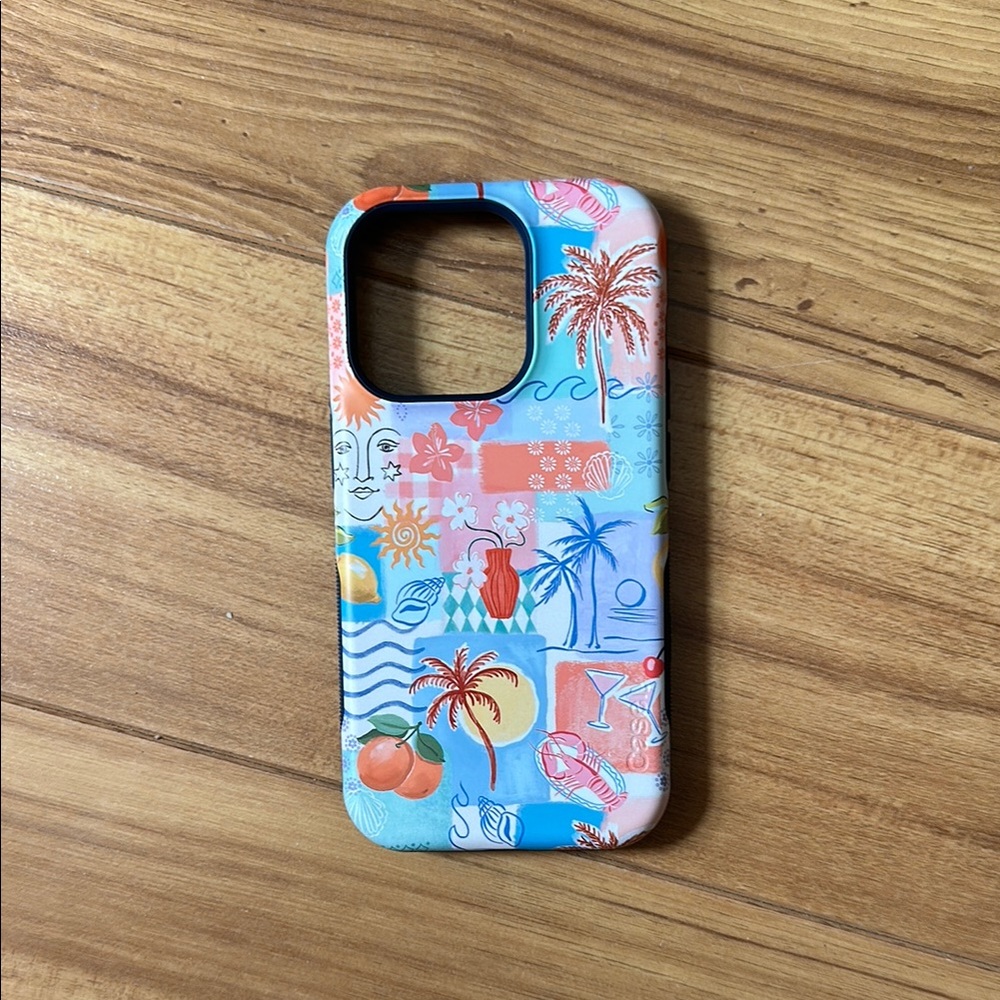 Tropical Pattern Phone Case - Blue and Pink